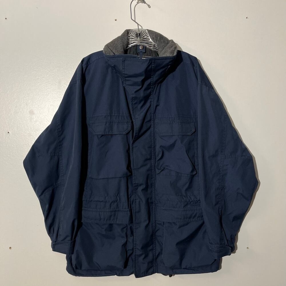 American Eagle All Weather Performance Blue‎ Fleece Collar Jacket Parka Mens XS